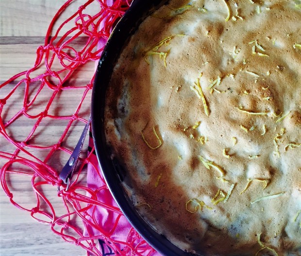 Rhubarb Meringue Cake